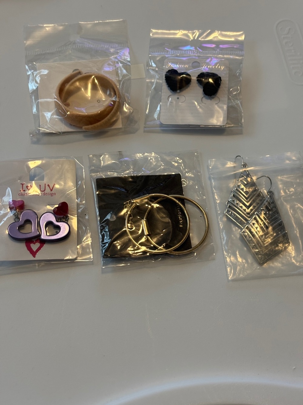 Mixed Women's Earring Set — Purple, Black, Gold & Silver